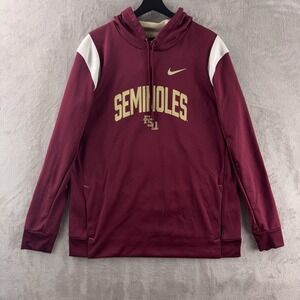 Nike Seminoles FSU Hoodie Mens Size Large Red Therma Fit Logo Athletic‎ On Field